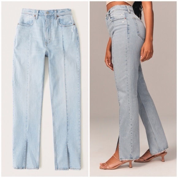 Abercrombie & Fitch Curve Love Ultra High Rise 90s Straight Jean Size 20 Regular - Picture 4 of 15